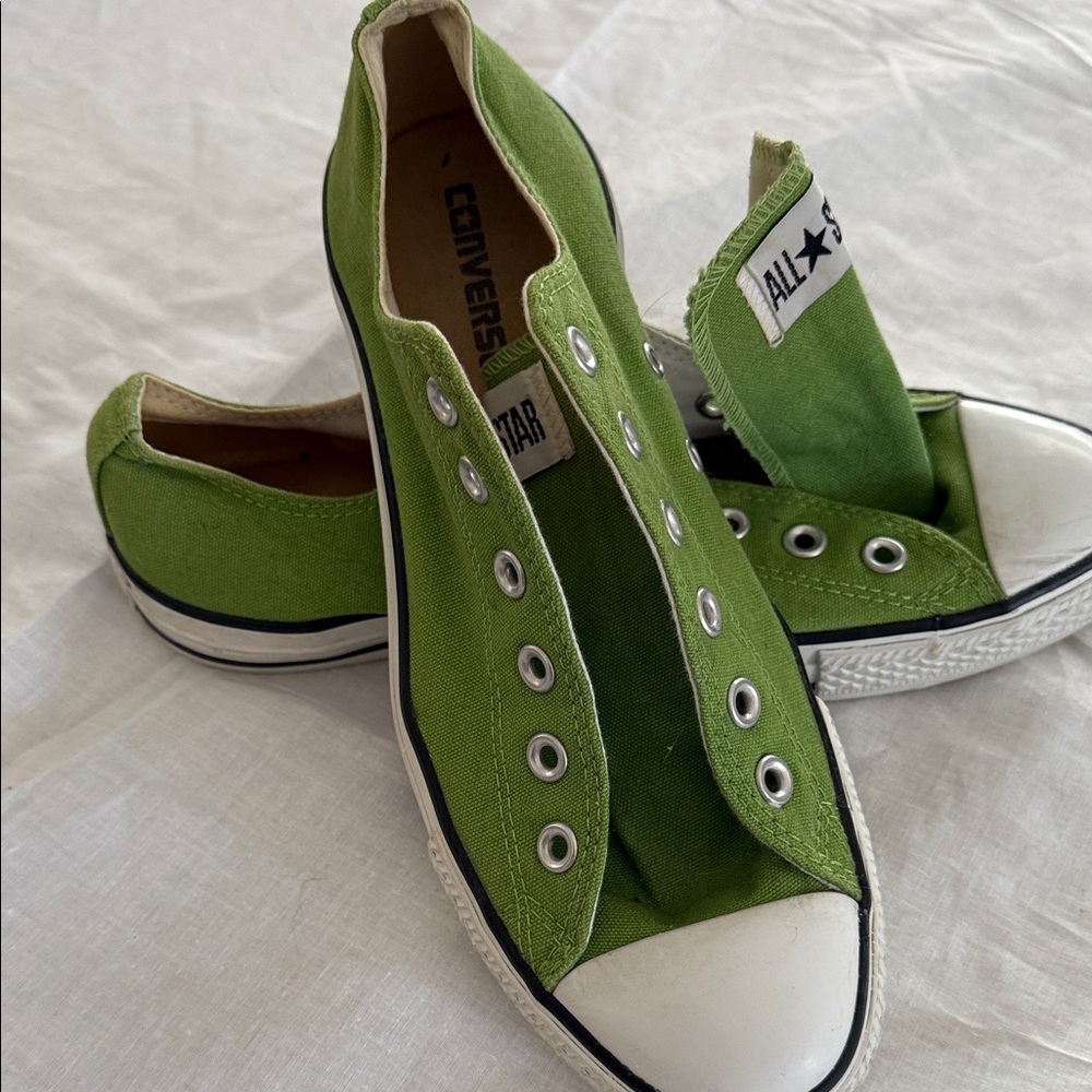 Converse Green Canvas Sneakers with White Trim